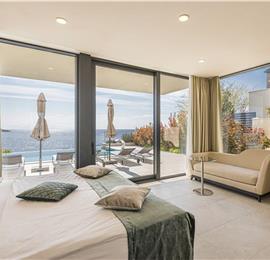 3 x 5 bedroom seafront villa with heated infinity pool near Rogoznica, sleeps 10